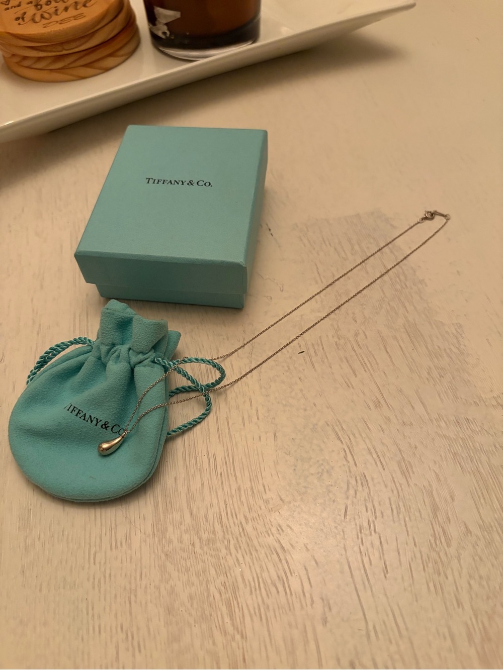 Tiffany & Co Elsa Peretti Sterling Silver Teardrop Pendant Necklace - Picture 3 of 9